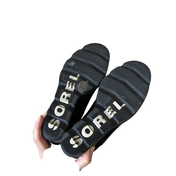 SOREL Joan Uptown Zip Wedge Leather Boots size 11 Black - Picture 10 of 12